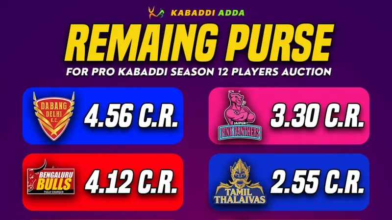 Pro Kabaddi League Season 12 Auction: Analyzing the Remaining Purse Amount of 12 Franchise ahead of Big Day in Mumbai