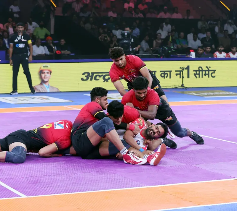 PKL-12: UP Yoddhas secure second consecutive win, defeat Bengaluru Bulls in tie-breaker
