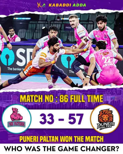 Puneri Paltan Defeats Jaipur Pink Panthers to Secure Top-2 Spot in PKL 12