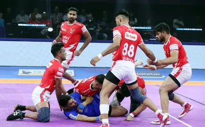 Nitin Panwar powers Gujarat Giants to their first win of PKL 12 with dominant defensive performance against Tamil Thalaivas